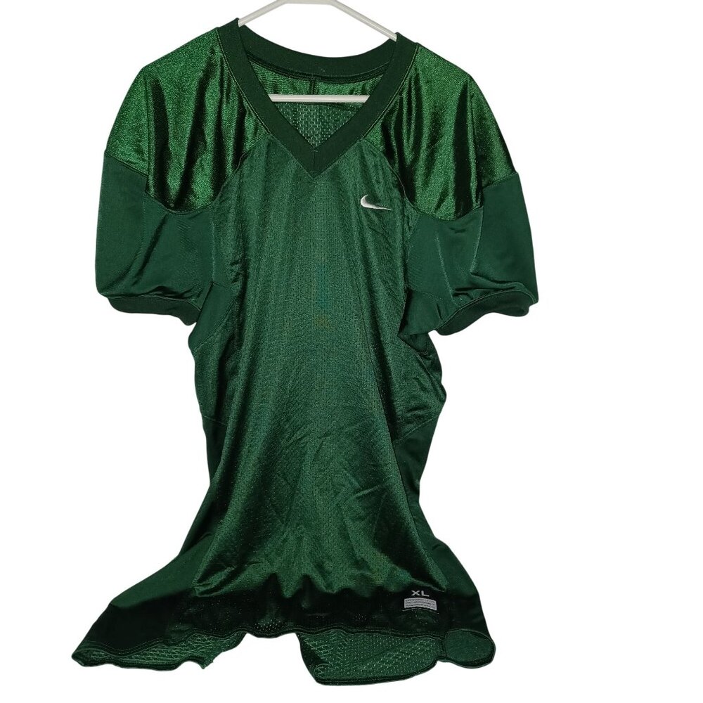 NIKE Men's XL GREEN VAPOR Football Jersey V-Neck Mesh Lightweight Long Durable